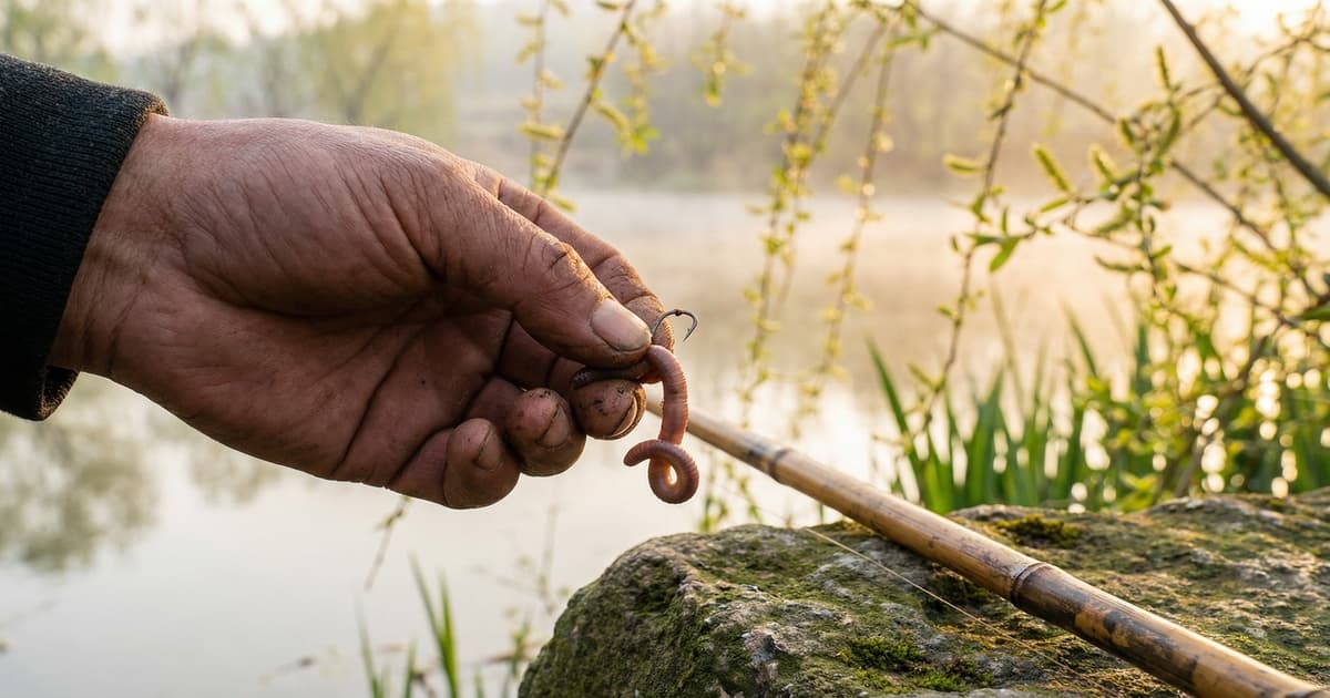 春季蚯蚓挂钩技巧与适用场景：活饵之王的正确用法