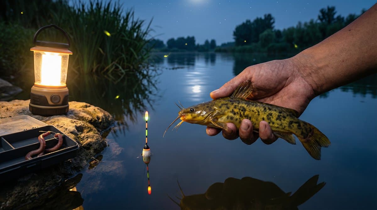 钓黄颡鱼（黄辣丁）技巧：夜钓利器，饵料和钓组搭配