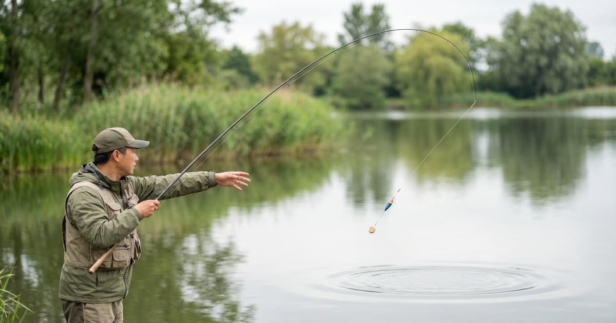 台钓抛竿压线全流程：从起竿到饵料入水的动作分解