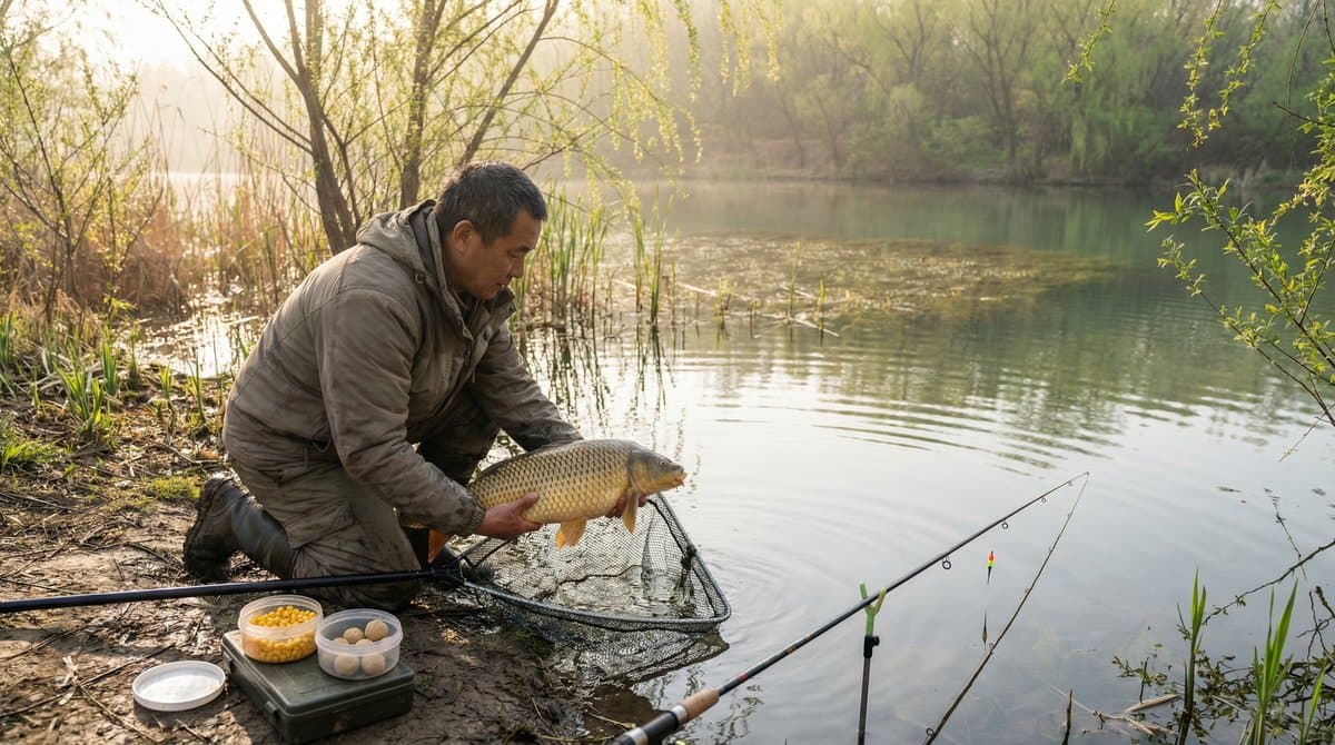 春季鲤鱼开口攻略：水温回升后的最佳钓位和饵料选择